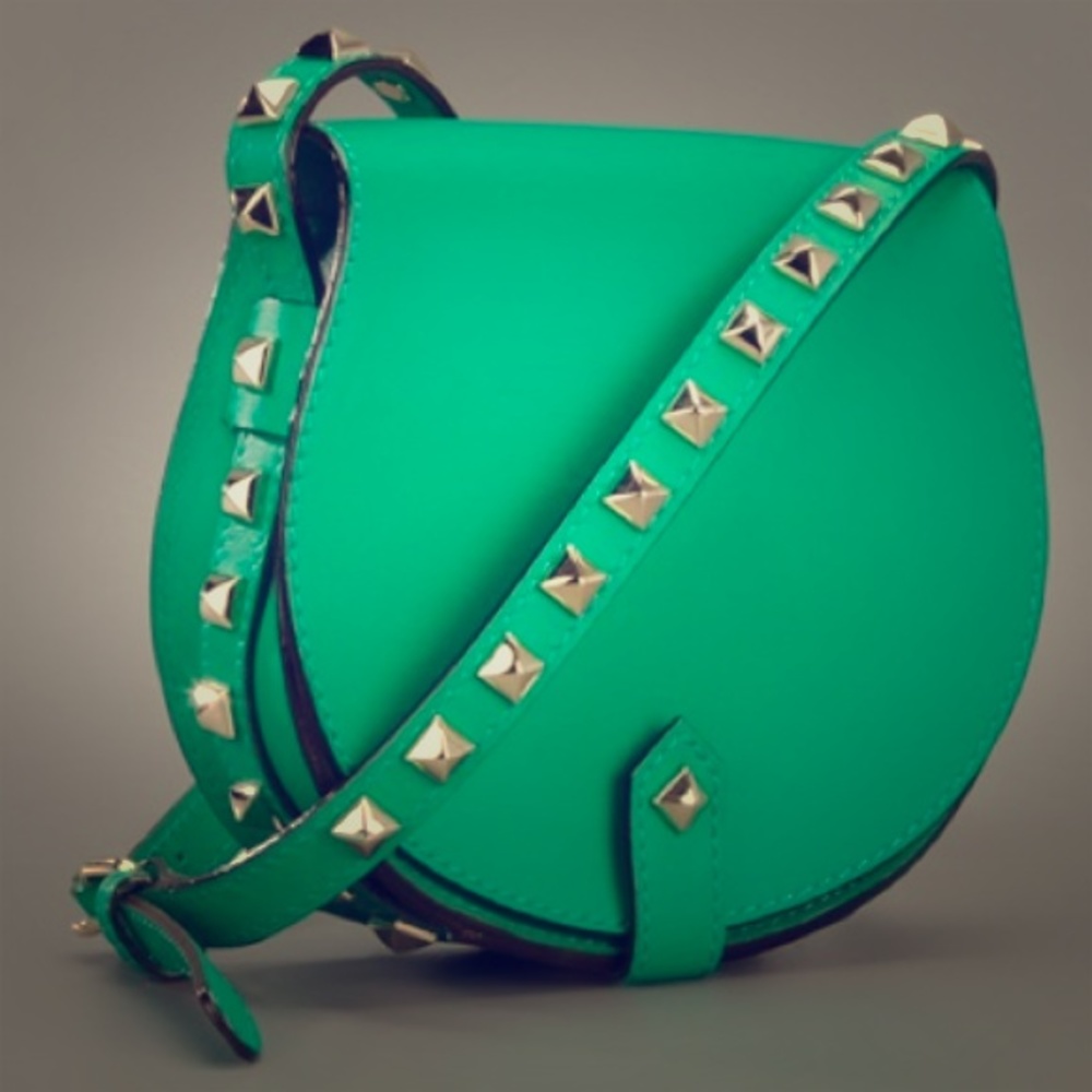 Rebecca Minkoff studded "Skylar" bag: kelly green
